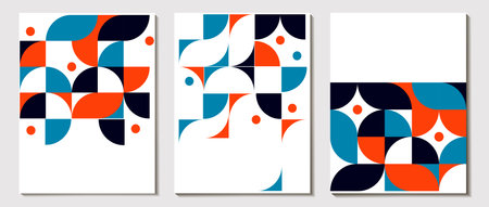 set of abstract background, a pattern of geometric shapes. the modern element is a circle, a line in the style of minimalism. for print. banner, web, business ideas. vector art illustration.のイラスト素材