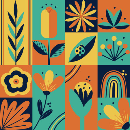 trendy collection of flowers, leaves, shapes. decorative elements in a linear style. modern nature elements isolated on white background. for print, social media, banner, postcard. vector art illustrationのイラスト素材