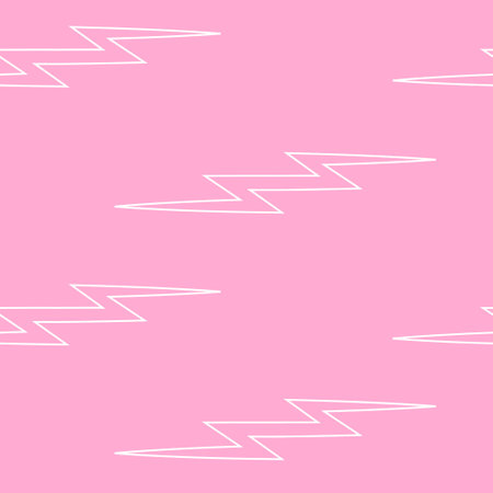Abstract seamless trend pattern with lightning shape, dots, curved lines. pink background. simple, repeat background, geometric elements. for print, paper, banner. vector art illustration.のイラスト素材