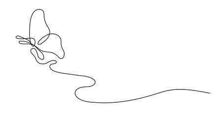 a hand-drawn butterfly. an isolated element, on a white background in a linear style. modern minimalist design. for print, prints, social networks, banner, poster. art vector illustration.のイラスト素材