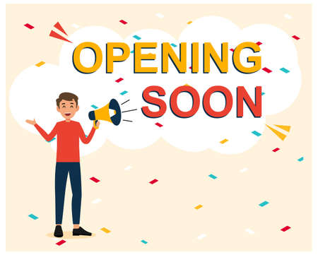 Opening soon in flat styleのイラスト素材