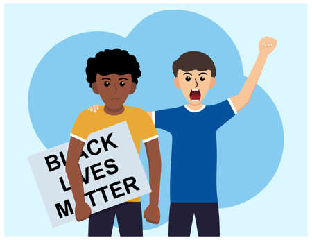 Black Lives Matter We Stand Together Against Racism flat design
