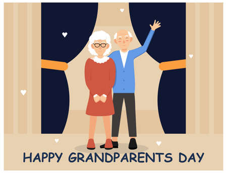 Happy day of grandparents background flat designのイラスト素材