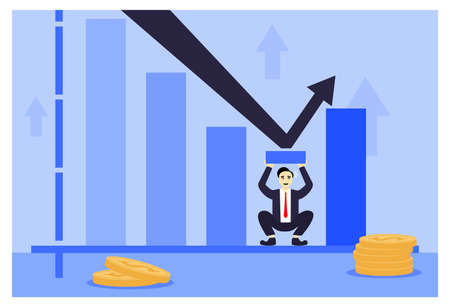 Finance, Growth Business Concept Flatのイラスト素材