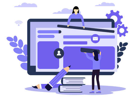 Team work, web development, web design concept