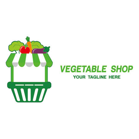 Vegetable Shop Logo illustrationのイラスト素材