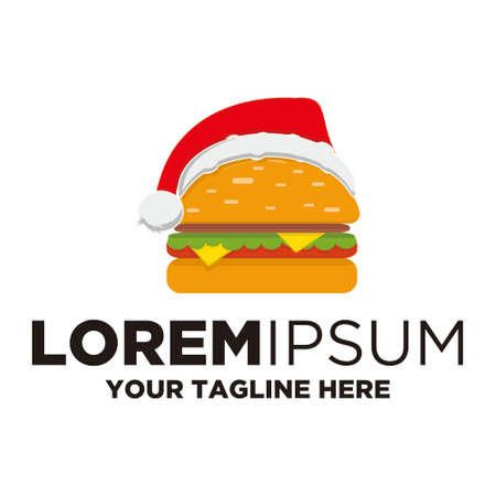 Christmas Burger Logo illustrationのイラスト素材