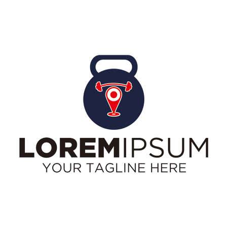 Barbells Heartbeat logo  templateのイラスト素材