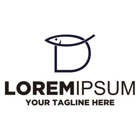 Letter D Fish Logo templateのイラスト素材