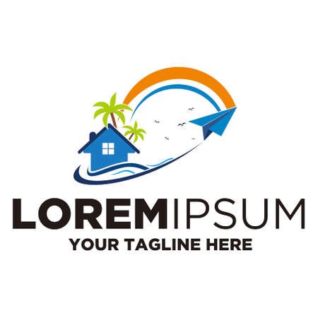 Beach Resort Traveling Logo templateのイラスト素材