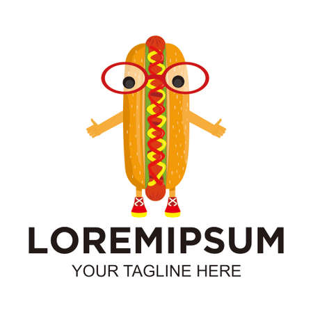 Hotdog Character logo templateのイラスト素材