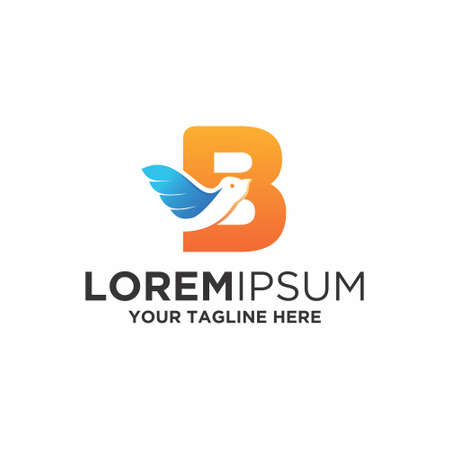 Letter B with Bird logoのイラスト素材