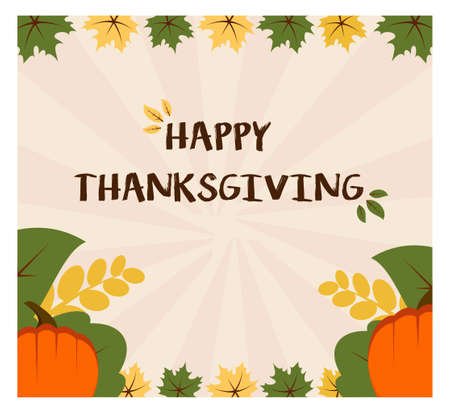 Thanksgiving Autumn in flat designのイラスト素材