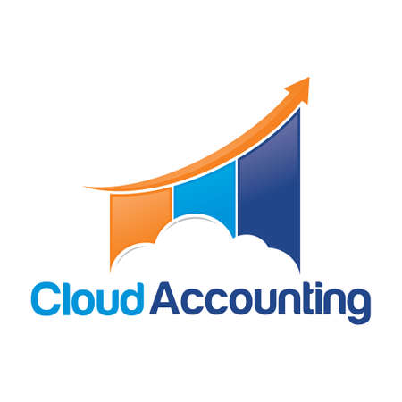 cloud accounting, vector logo illustration.のイラスト素材