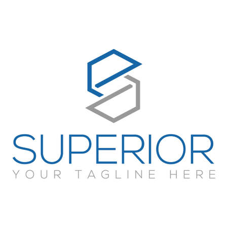 letter s superior, vector logo illustration.のイラスト素材