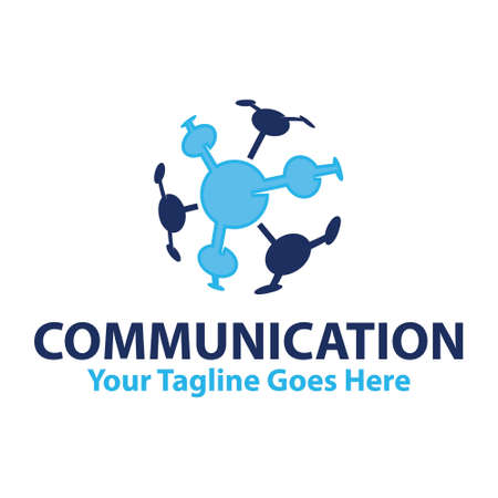 communication, vector logo illustration.のイラスト素材