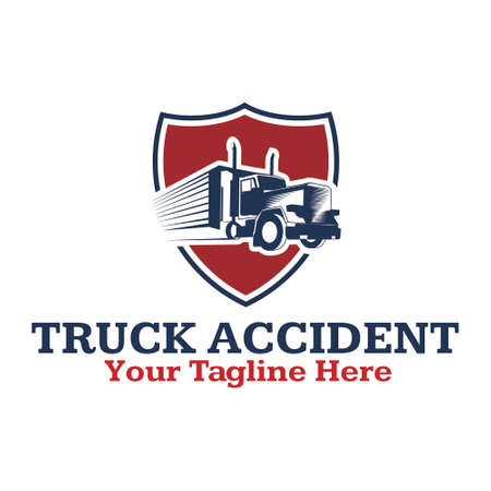 truck accident, vector logo illustration.のイラスト素材