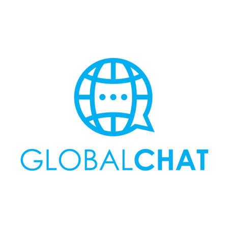 global chat, vector logo illustration.のイラスト素材