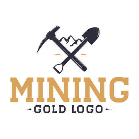 mining gold logo, vector logo illustration.のイラスト素材