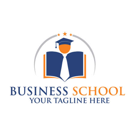 Business School Education, vector logo illustration.のイラスト素材