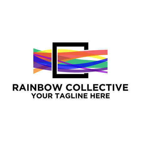 rainbow collective, vector logo illustration.のイラスト素材