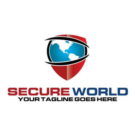 secure world, vector logo illustration.のイラスト素材