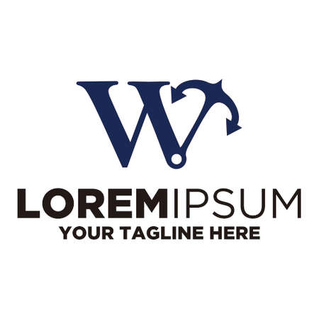 Letter W Achor Logoのイラスト素材
