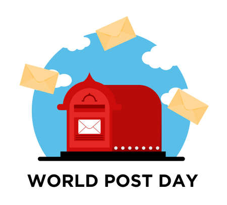 World Post Day social media post in flatのイラスト素材