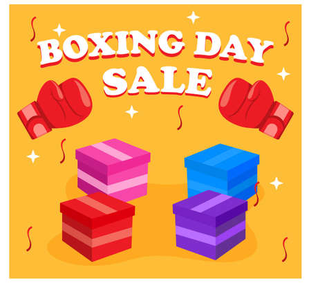 Gift Boxing Day in flat designのイラスト素材