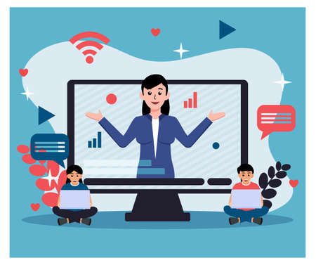 Live Streaming in flat designのイラスト素材