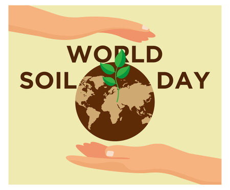 World Soil Day with hand in flat designのイラスト素材
