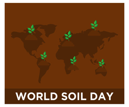 World Soil Day in the world map in flat styleのイラスト素材