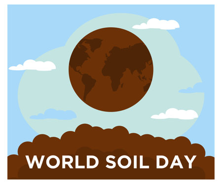 World Soil Day with earth image in flat designのイラスト素材