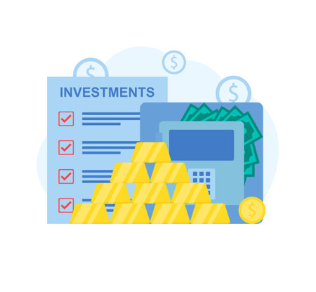 Gold Investment in flat style designのイラスト素材