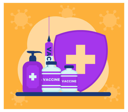 Vaccine and medical in flat designのイラスト素材