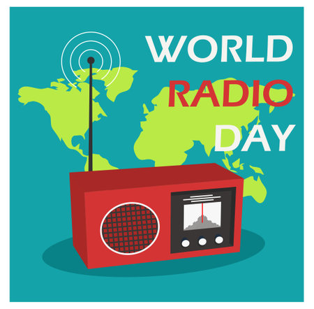 World Radio Day Vintage conceptのイラスト素材