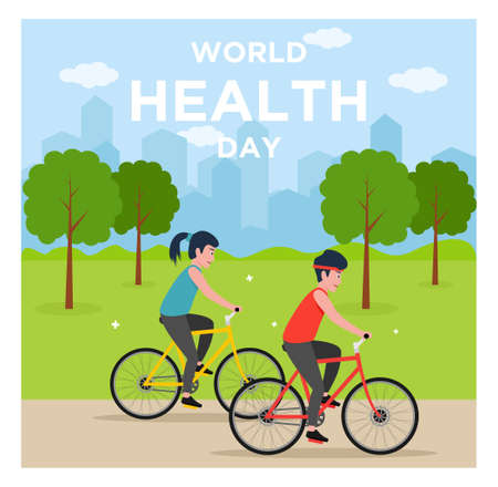 World health day concept flat designのイラスト素材