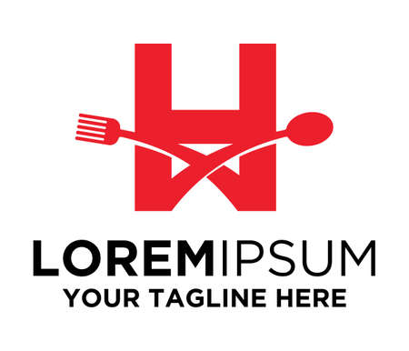 Letter H Food logo designのイラスト素材