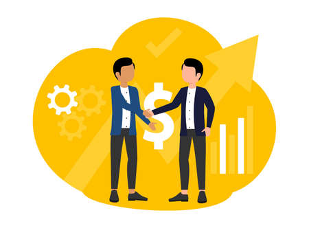 Flat design of Business Partnershipのイラスト素材