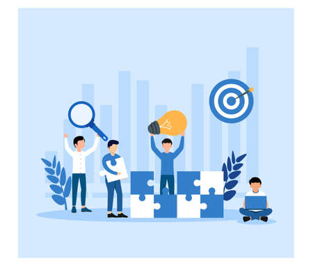 Business analytics, Research Strategy in flat conceptのイラスト素材