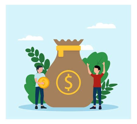 Crowdfunding Money in flat designのイラスト素材