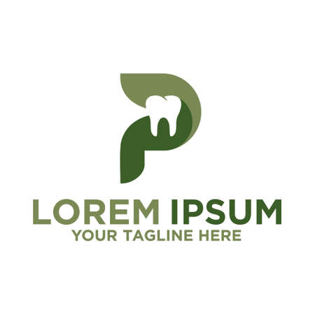 Dental Dentist With initial P Letter Logoのイラスト素材