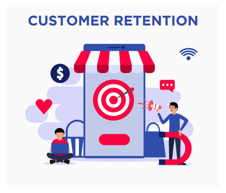 Target Market Online Store, Customer Acquisitioのイラスト素材