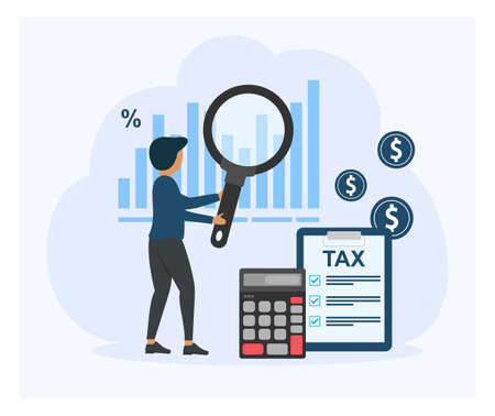 Tax Payment Data Analysis Financial Researchのイラスト素材