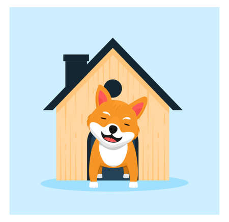 Shiba Inu Dog at Homeのイラスト素材