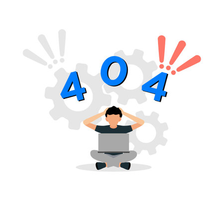 Error 404 page website in flat designのイラスト素材