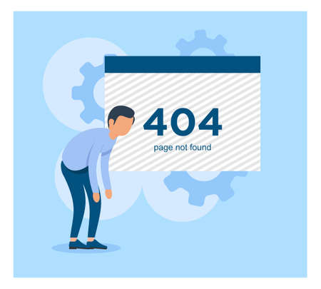 Page not found error 404 flat design