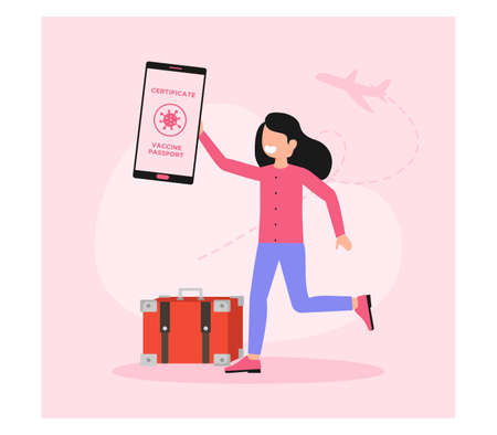 Health Passport Vaccination Certificate conceptのイラスト素材