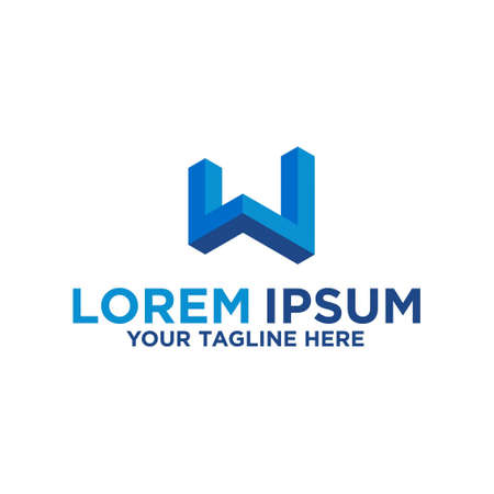 Initial W letter, NFT technology logo designのイラスト素材