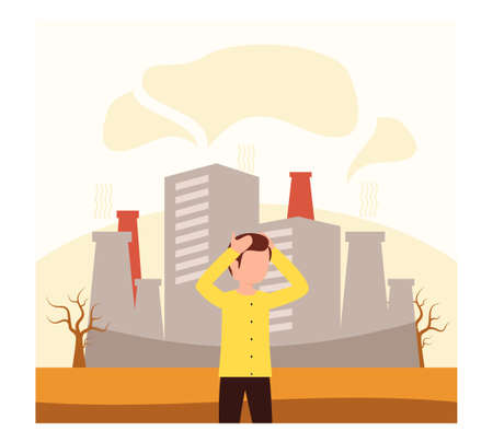 Environment and Climate Change conceptのイラスト素材